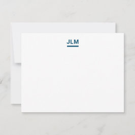 Minimalistische Monogram Vet Navy Blauwe Typografi Notitiekaartje