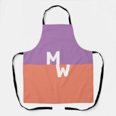 Minimalistische Monogram Vierkante Pastel QR Code Schort (Voorkant)