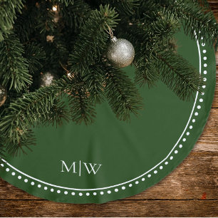 Minimalistische monogram voor koppel in groen voor kerstboom rok