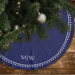 Minimalistische monogram voor koppel in het blauw  kerstboom rok