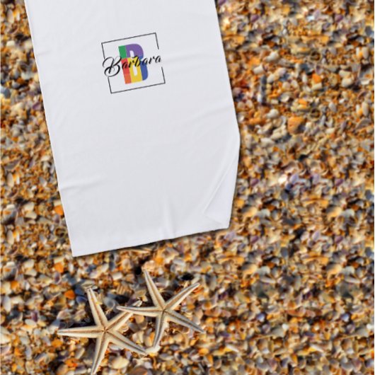 Minimalistische monogramme beginletter gekleurde l strandlaken
