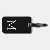 minimalistische monogrammed black Mr & Mrs. Bagagelabel (Achterkant horizontaal)