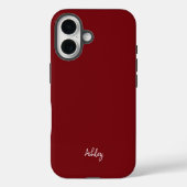 Minimalistische Monogrammed Elegant Cherry Red Case-Mate iPhone Case (Achterkant)