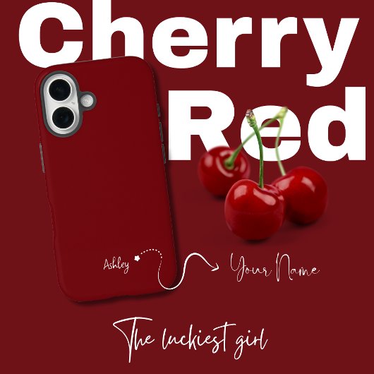 Minimalistische Monogrammed Elegant Cherry Red Case-Mate iPhone Case