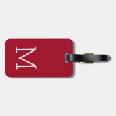Minimalistische Monogrammed Red Mr. & Mrs. Bagagelabel (Achterkant horizontaal)
