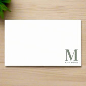 Minimalistische Monogrammed Sage Groene Initiaal N Post-it® Notes
