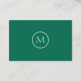 Minimalistische monogrammen Elegant Bottle Green Visitekaartje