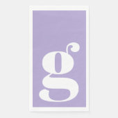 Minimalistische monogrammen Initiaal Bold Lavender Servet (Voorkant)