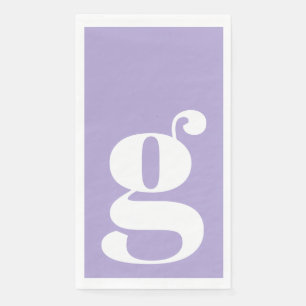 Minimalistische monogrammen Initiaal Bold Lavender Servet