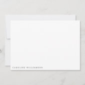 Minimalistische monogrammen van Elegant Black Typo Notitiekaartje (Voorkant)