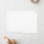 Minimalistische monogrammen van Elegant Black Typo Notitiekaartje (Voorkant / Achterkant in situ)