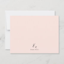 Minimalistische Monogramnaam Elegante Roze Roos