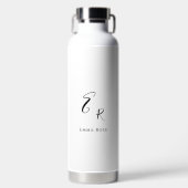 Minimalistische Monogramnaam Elegante Script Lette Waterfles (Voorkant)