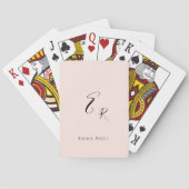 Minimalistische Monogramnaam Elegante Scriptletter Pokerkaarten (Achterkant)