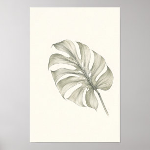 Minimalistische Monstera-blad botanische wandkunst Poster