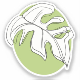 Minimalistische Monstera Blad Geometrische Vorm   Sticker