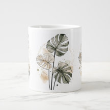 Minimalistische Monstera-blad koffiemok