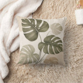 Minimalistische Monstera Blad Kussen (Deken)