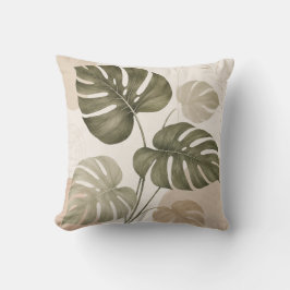 Minimalistische Monstera Blad Kussen