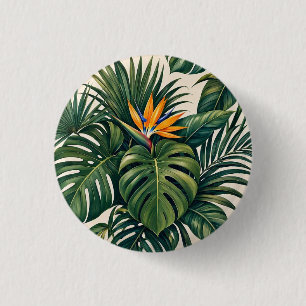 Minimalistische Monstera-blad Tropische Speld Ronde Button 3,2 Cm