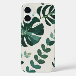 Minimalistische Monstera en Greenery Pattern - Mod iPhone 16 Hoesje