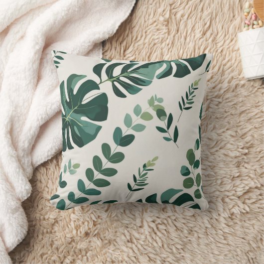 Minimalistische Monstera en Greenery Pattern - Mod Kussen (Deken)