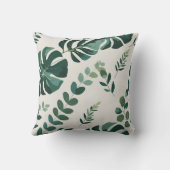 Minimalistische Monstera en Greenery Pattern - Mod Kussen (Achterkant)