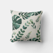 Minimalistische Monstera en Greenery Pattern - Mod Kussen (Voorkant)