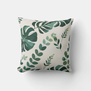 Minimalistische Monstera en Greenery Pattern - Mod Kussen