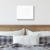 Minimalistische Monstera Line Art Canvas Afdruk (Insitu (Slaapkamer))
