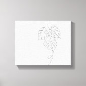 Minimalistische Monstera Line Art Canvas Afdruk (Voorkant)