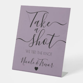 Minimalistische Mooie Calligrafie Bruiloft Neem ee Reclamebord Met Voetstuk