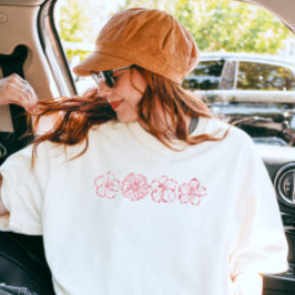 Minimalistische Mooie Roze Bloemige Zomer 4 Bloeme T-shirt