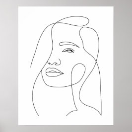 Minimalistische mooie vrouw lijn art poster
