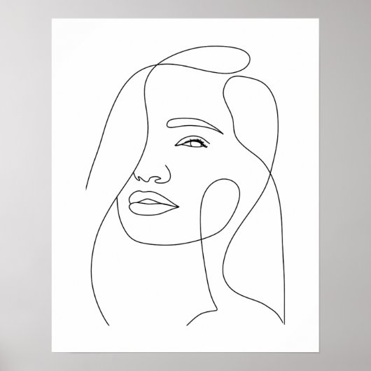 Minimalistische mooie vrouw lijn art poster (Voorkant)