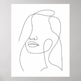 Minimalistische mooie vrouw lijn art poster