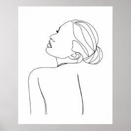 Minimalistische mooie vrouw lijn art poster