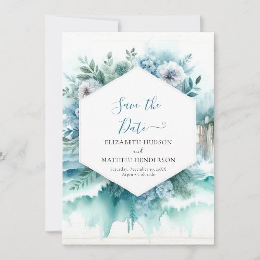 Minimalistische Mooie Zeevaart Bruiloft Save The Date (Voorkant)