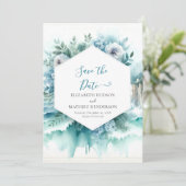 Minimalistische Mooie Zeevaart Bruiloft Save The Date (Staand voorkant)