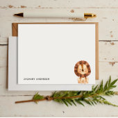 Minimalistische Mopshartige Baby Leeuw Kinderen Ge Notitiekaartje