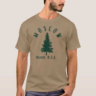 Minimalistische Moscow Idaho Diep Groen Primitieve T-shirt