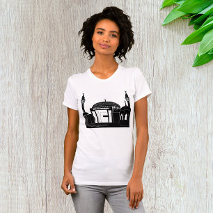 Minimalistische moskee architectuur lijnkunst t-shirt