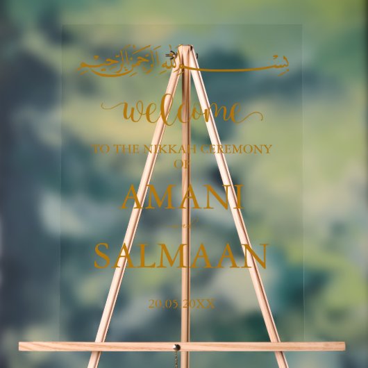 Minimalistische moslim islamitische bruiloft ingan acryl bord (Neutraal)