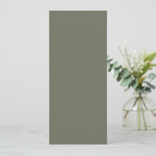 Minimalistische Moss Green Flat Menu () (Staand voorkant)