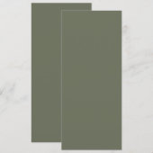 Minimalistische Moss Green Flat Menu () (Voorkant / Achterkant)