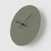 Minimalistische Moss Green Wall Clock – Ronde Klok (Hoek)