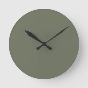 Minimalistische Moss Green Wall Clock –  Ronde Klok