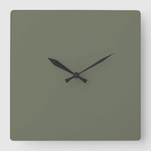 Minimalistische Moss Green Wall Clock Vierkante Klok