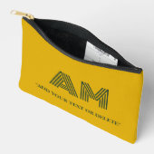 Minimalistische Mosterd en Bosgroene Monogram Etui (Open)