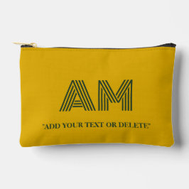Minimalistische Mosterd en Bosgroene Monogram Etui